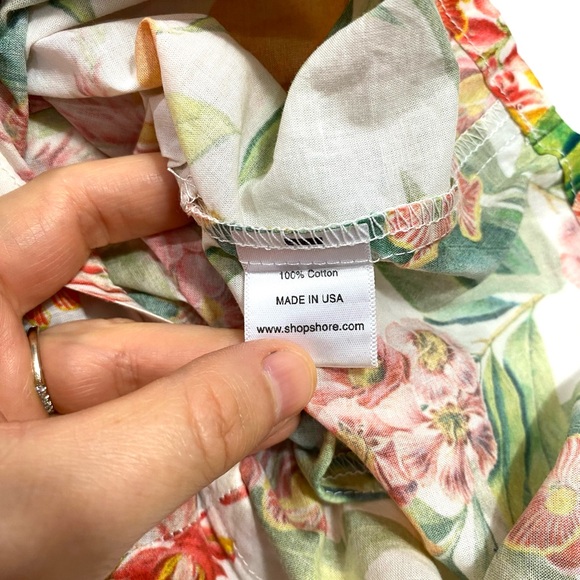 Shore Brand 100% Cotton Lemon Tree Citrus Print Strapless Romper Size Small - Picture 5 of 7